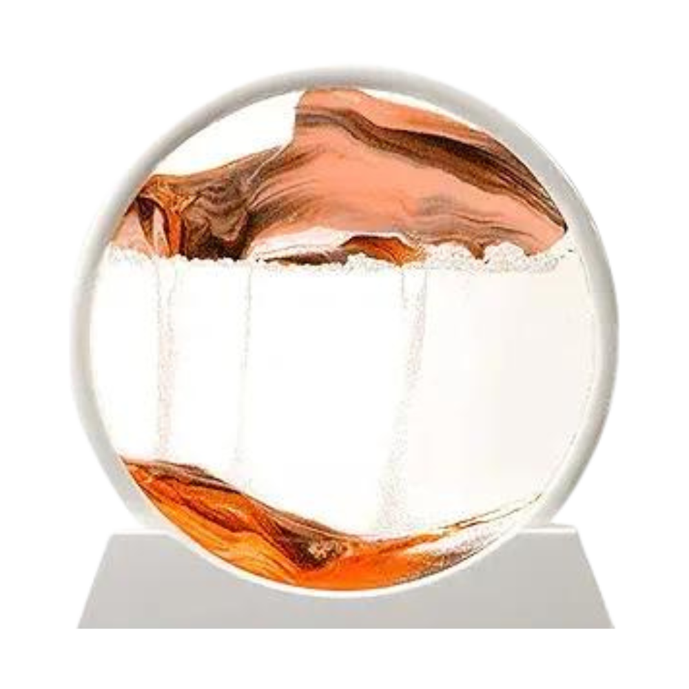 Mesmerizing Motion Sand Art Pictures -Orange with White frame - Ozerty